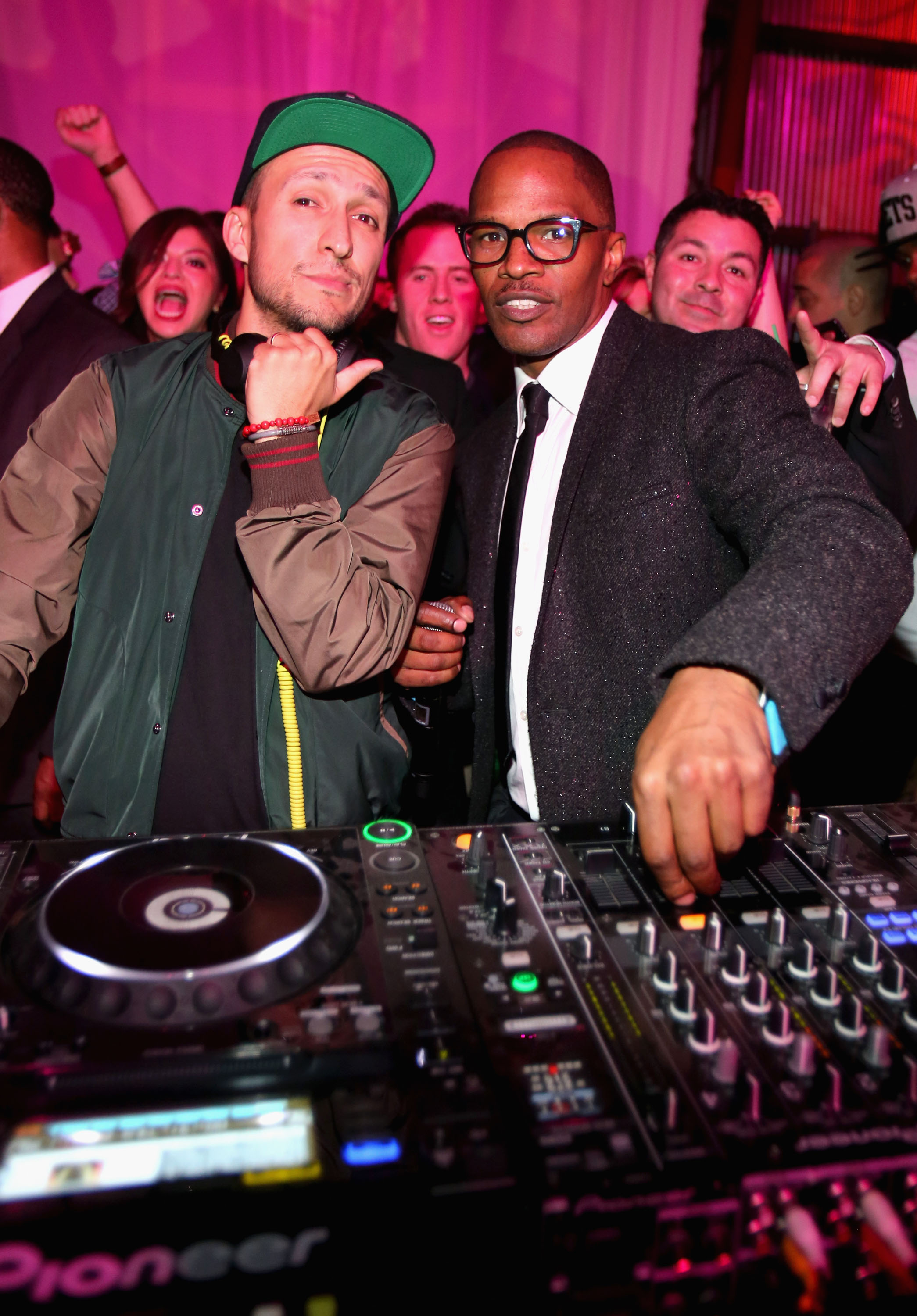 NEW ORLEANS, LA - FEBRUARY 02:   DJ Vice and actor Jamie Foxx attend The Maxim Party With "Gears of War: Judgment" For XBOX 360, FOX Sports & Starter Presented by Patron Tequila at Second Line Warehouse on February 1, 2013 in New Orleans, Louisiana.  (Photo by Tasos Katopodis/Getty Images for Maxim)