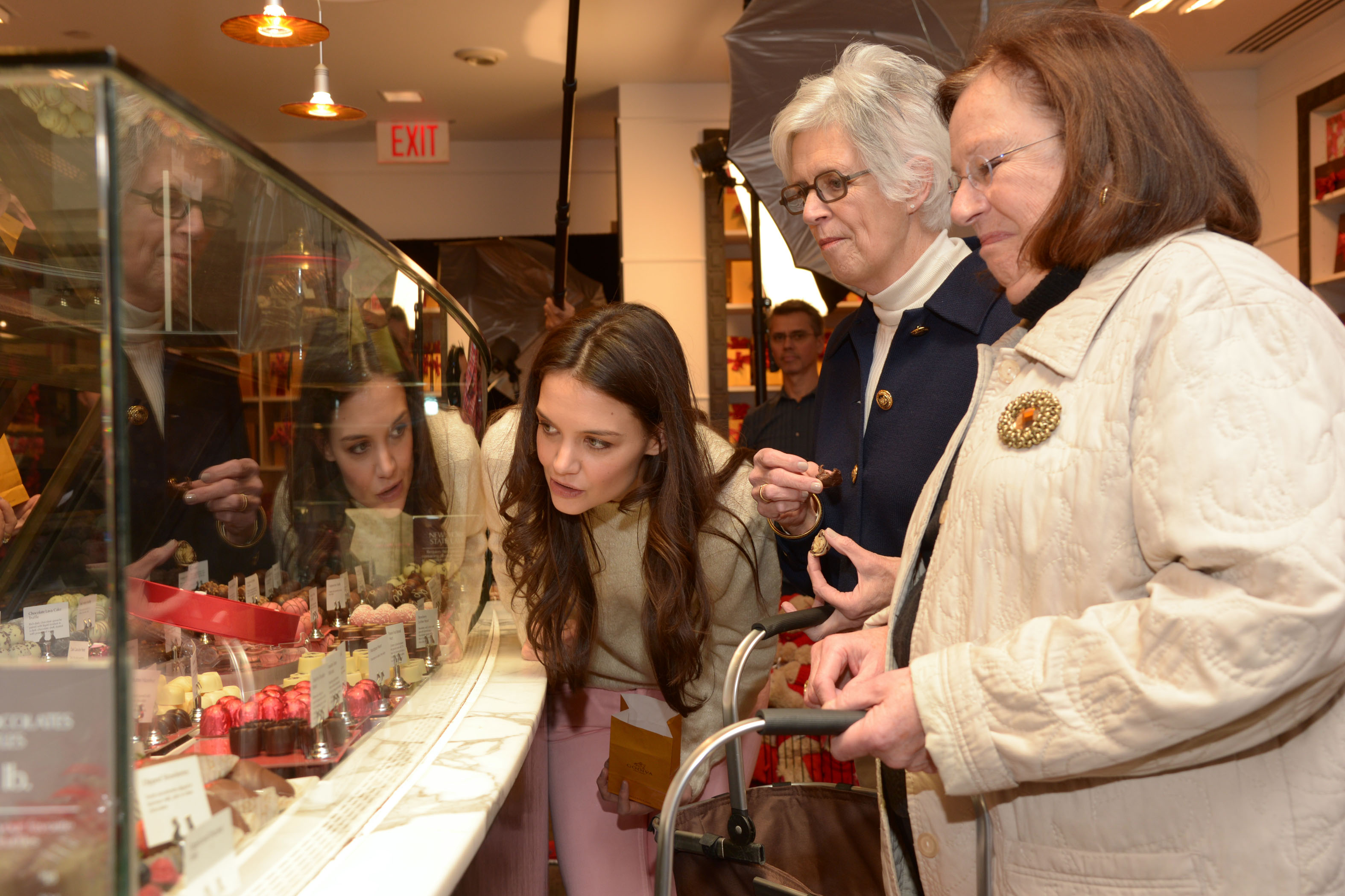 Katie Holmes Visited the GODIVA Boutique at Rockefeller Center to Unveil the GODIVA Share the Love Sweepstakes and the GODIVA Chocolate Photo Booth