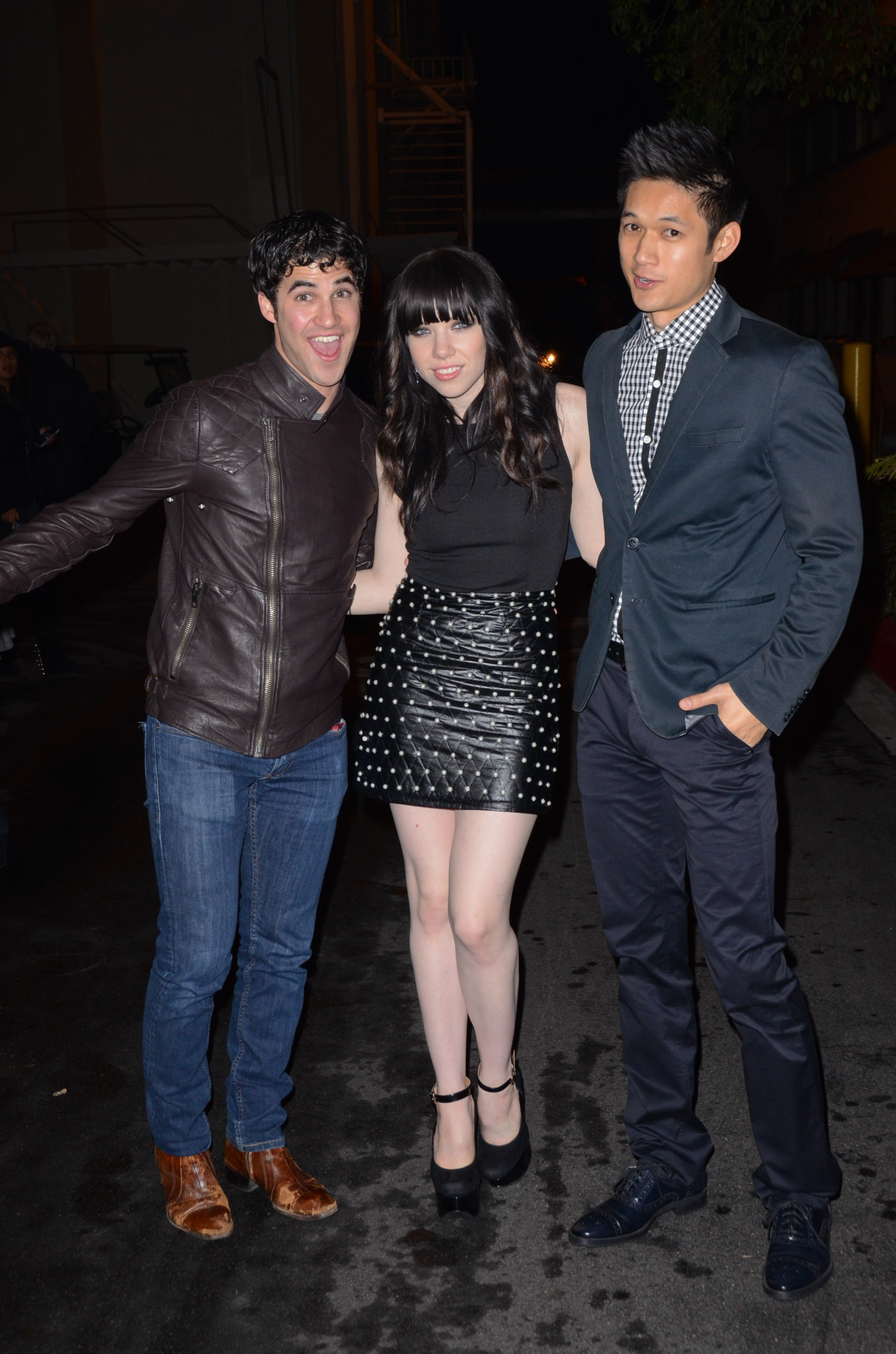 Darren Criss, Carly Rae Jepsen and Harry Shum Jr at The 16th Annual Friends 'N' Family Pre-Grammy Party