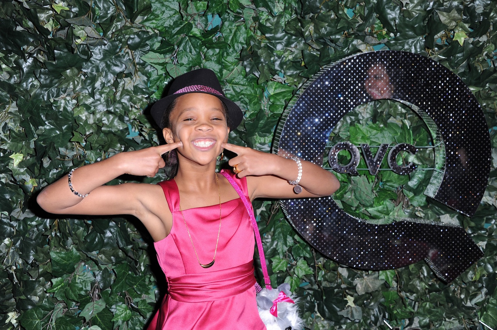 Quvenzhané Wallis smiling wide about her nomination at QVC Red Carpet Style Party