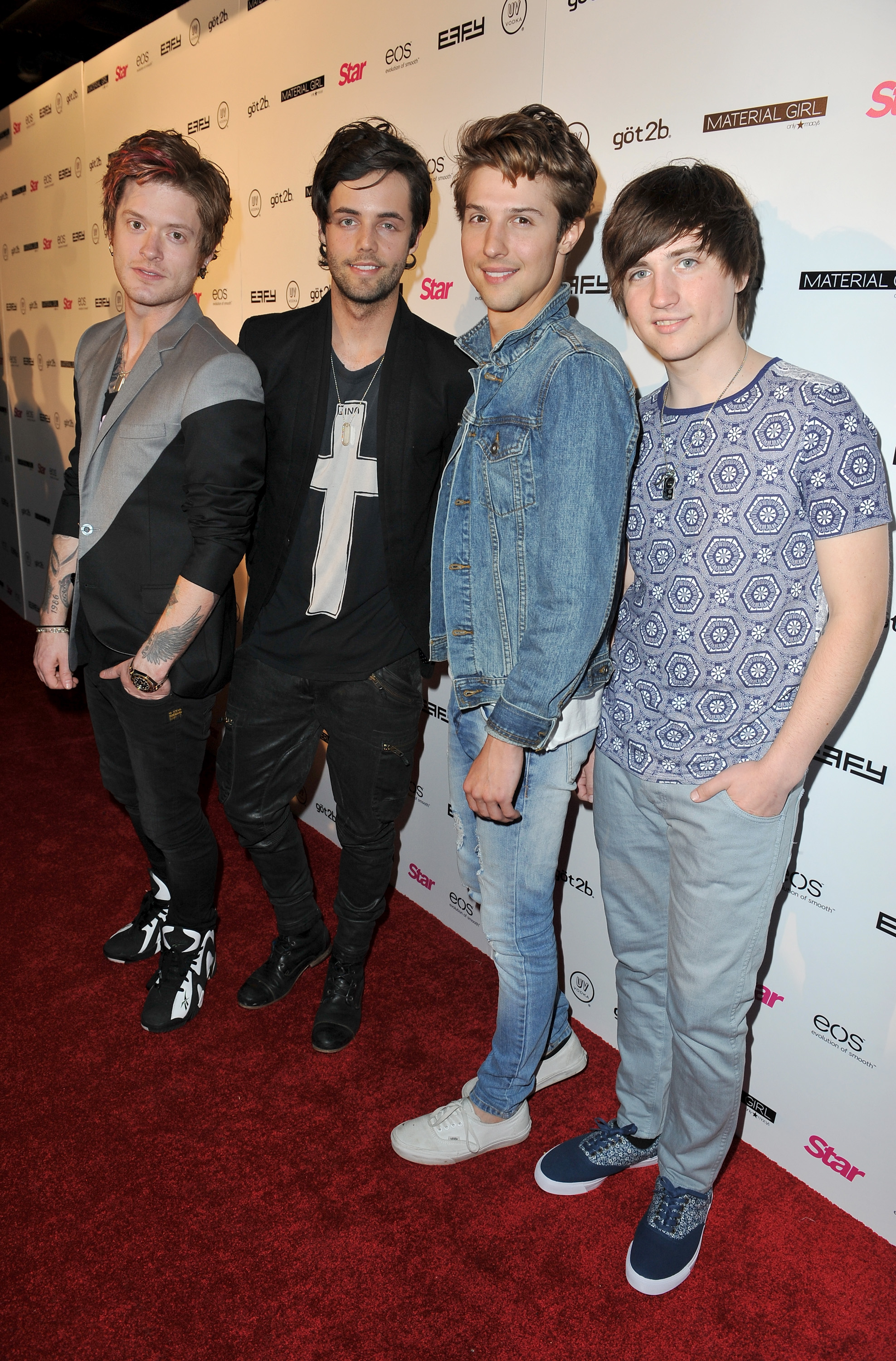 LOS ANGELES, CA - APRIL 04:  Hot Chelle Rae (L-R)  Nash Overstreet, Ian Keaggy, Ryan Folles and Jamie Folles attend Star Magazine's Hollywood Rocks event held at Playhouse Hollywood on April 4, 2013 in Los Angeles, California.  (Photo by Angela Weiss/WireImage)