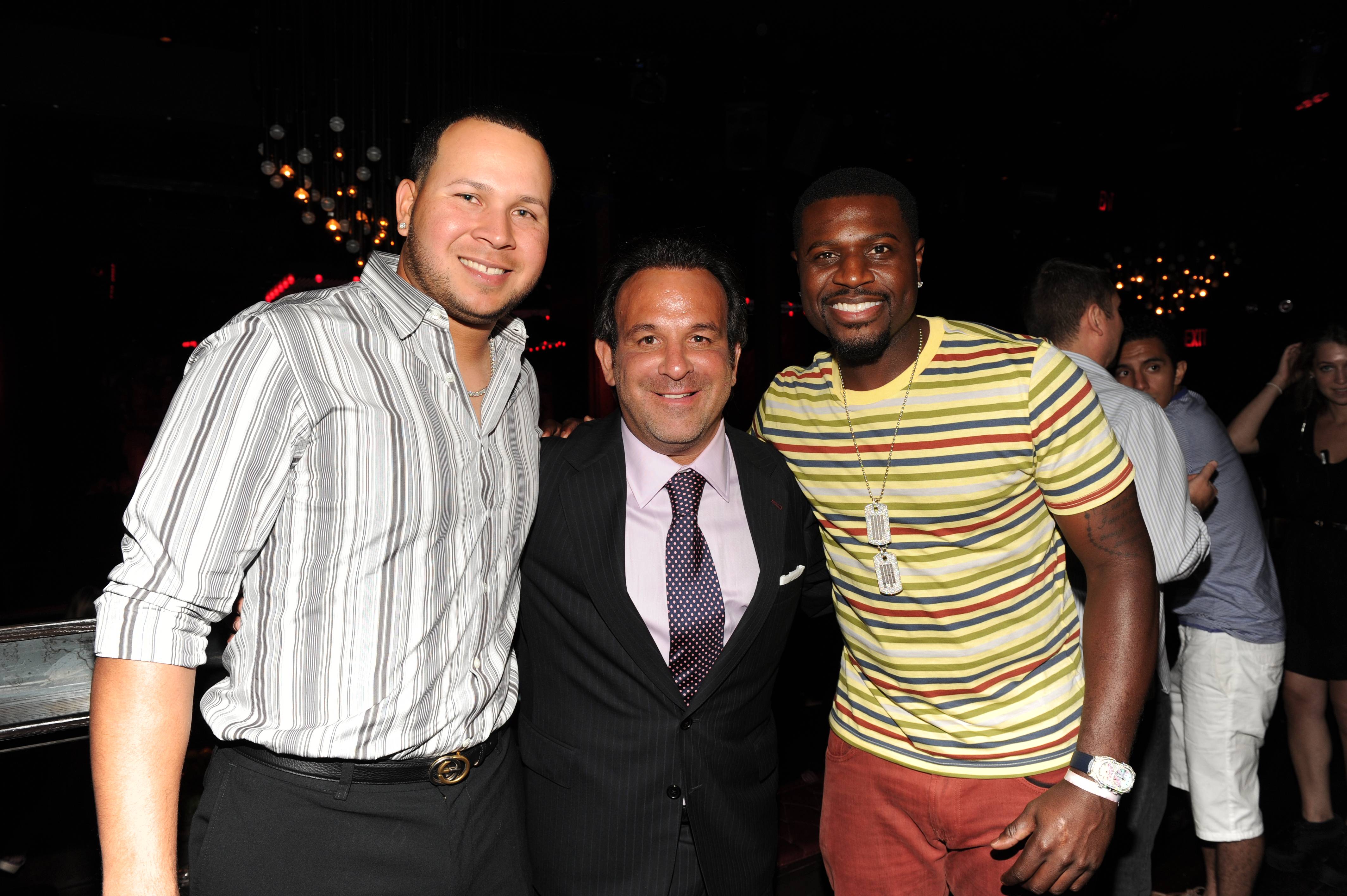 Jhonny Peralta, Sam Levinson and Brandon Phillips attend ACES All Stars 2013 at Marquee, on Sunday, July 14, 2013 in New York. (Photo by Evan Agnosti/Invision for ACES, Inc/AP Images)