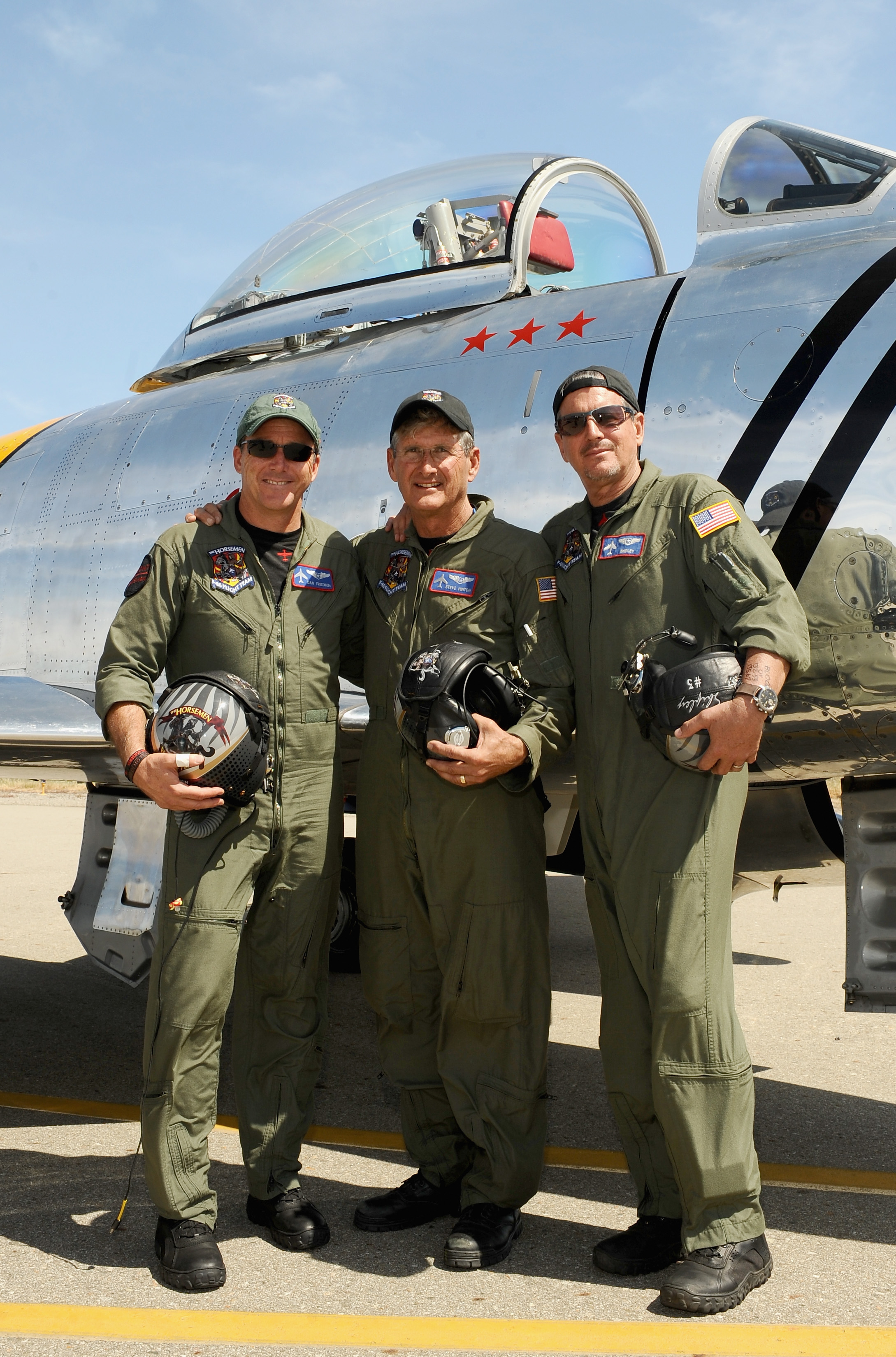 Pilots Dan Friedkin, Steve Hinton and Ed Shipley
