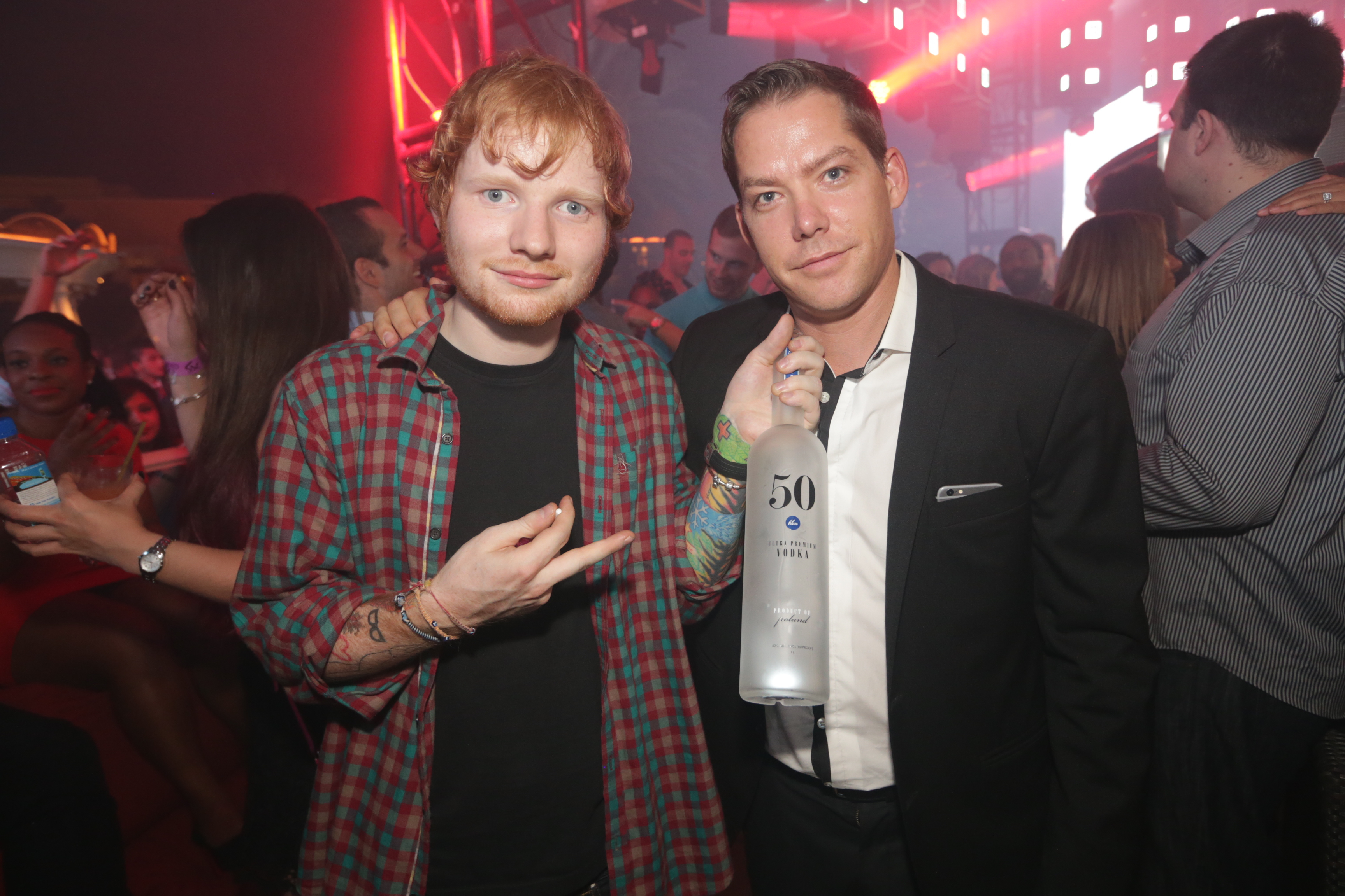 Ed Sheeran & Jesse Waits at XS Nightclub