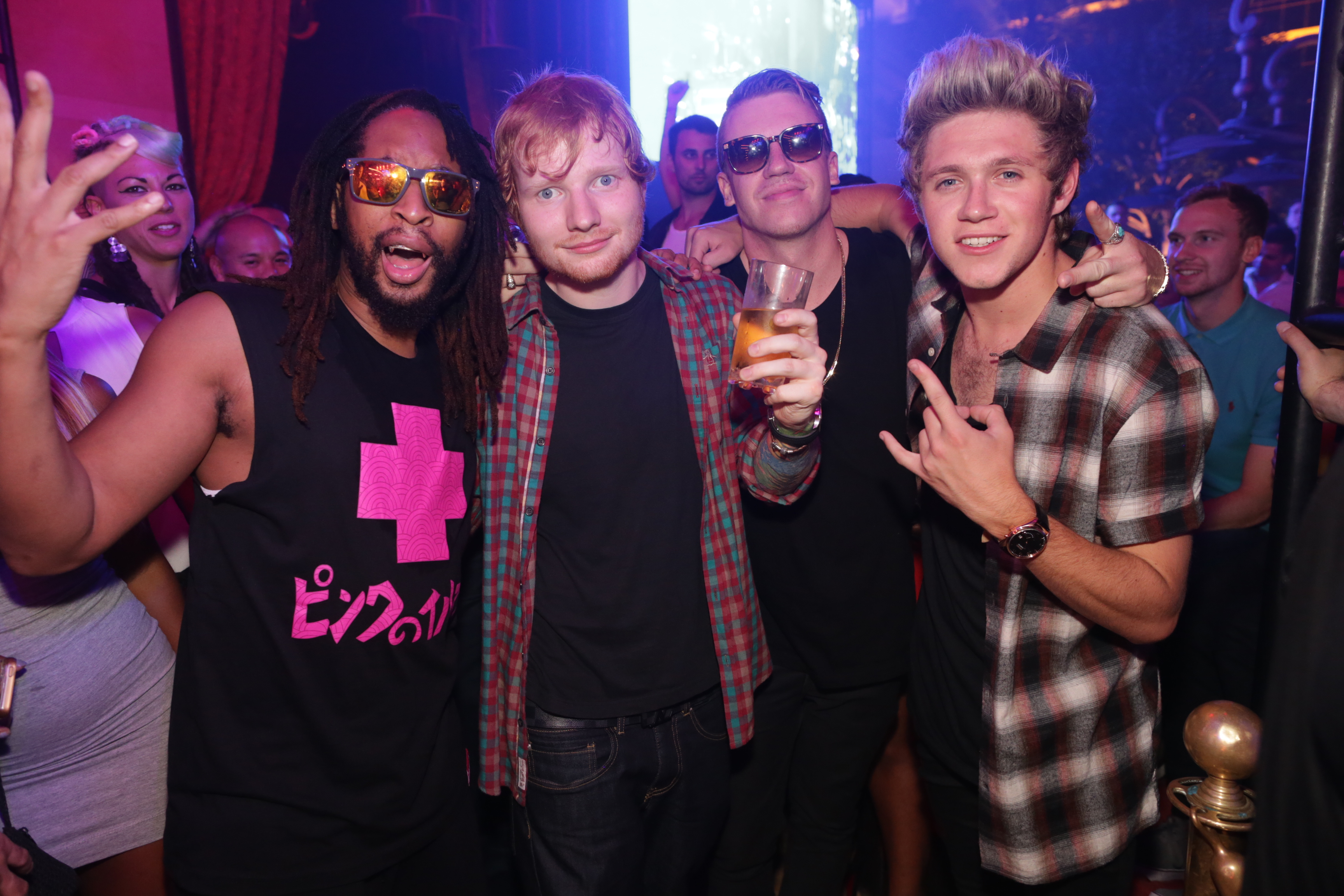 Lil Jon, Ed Sheeran, Macklemore, & Niall Horan at XS Nightclub