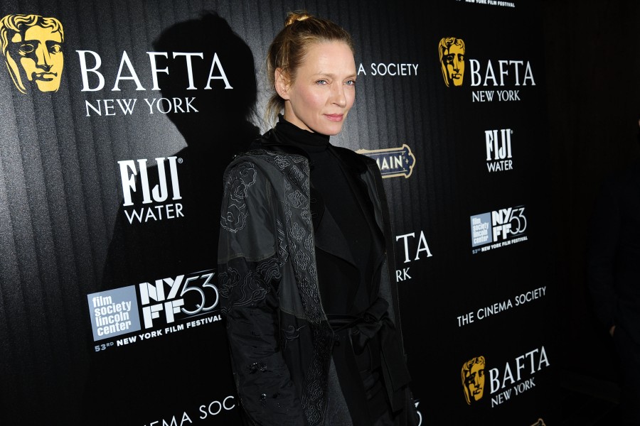 Uma Thurman== BAFTA New York & The Cinema Society with FIJI Water & St-Germain host a party for the New York Film Festival== PH-D Terrace at Dream Midtown, NYC== October 2, 2015== ©Patrick McMullan== Photo - Paul Bruinooge/PatrickMcMullan.com== ==