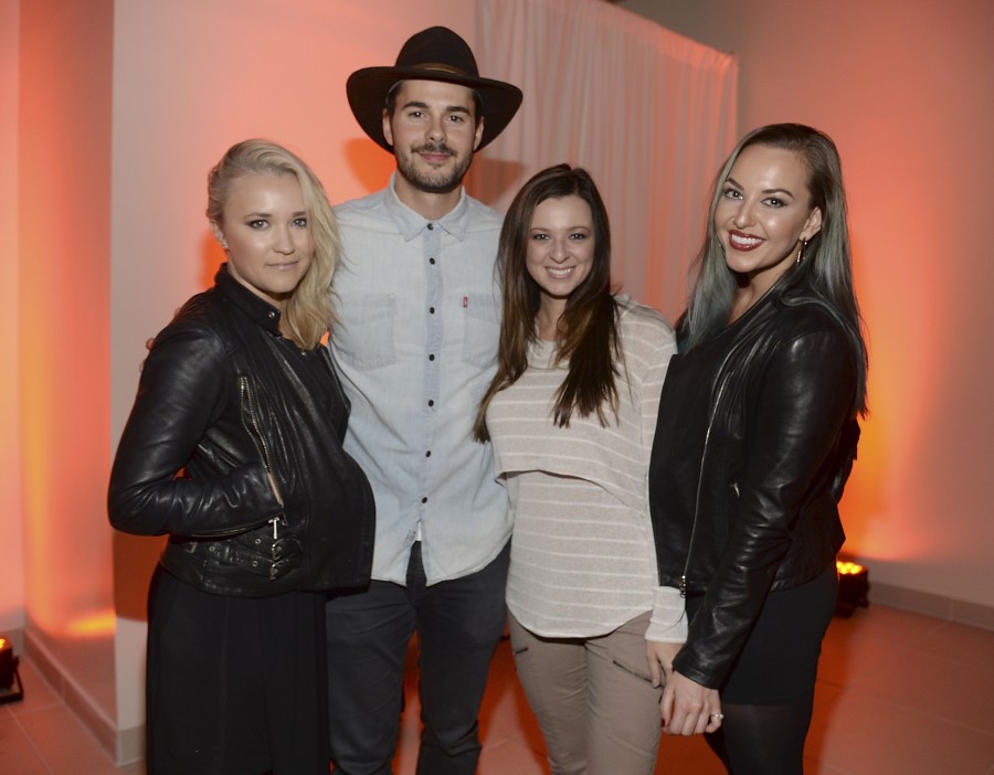 HOLLYWOOD, CA - NOVEMBER 12: Emily Osment, Jayson Blair and guests attend attend Partida Tequila x artist Alejandro Vigilante celebrate Partida Loteria launch party on November 12, 2015 in Hollywood, California. (Photo by Chris Weeks/Getty Images for Partida)