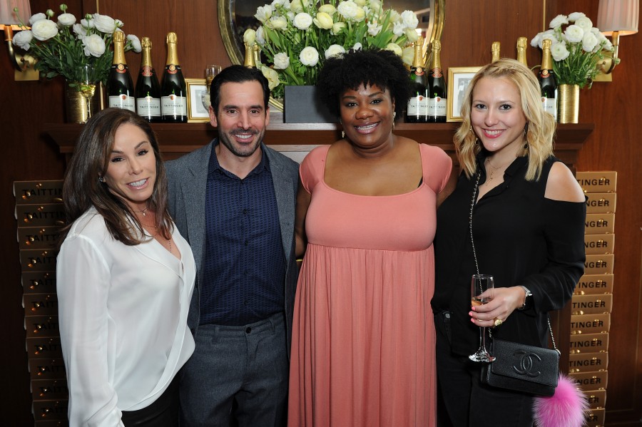 WEST HOLLYWOOD, CA - JANUARY 29: (L-R) Melissa Rivers, Christopher Gialanella, Adrienne C. Moore and Meg McGuire attends the Champagne Taittinger & ANGELENO Celebrate Entrepreneurial Women In Hollywood at Sunset Tower Hotel on January 29, 2016 in West Hollywood, California. (Photo by Joshua Blanchard/Getty Images for ANGELENO/Modern Luxury)