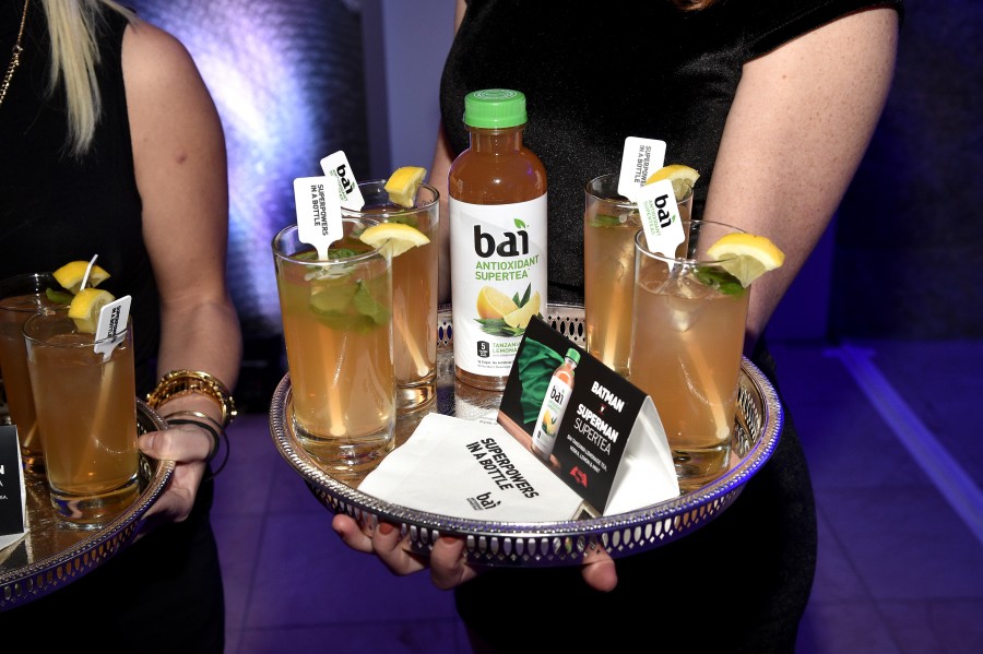 "NEW YORK, NY - MARCH 20: A view of products on display at the launch of Bai Superteas at the "Batman v Superman: Dawn of Justice" Premiere Party on March 20, 2016 in New York City. (Photo by Bryan Bedder/Getty Images for Bai Superteas)"