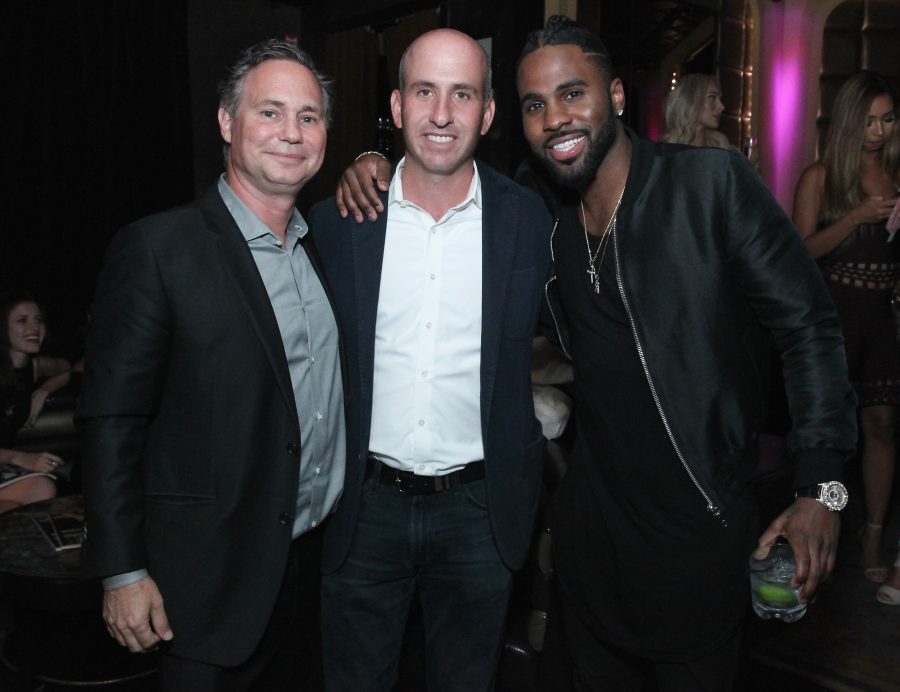 NEW YORK, NY - SEPTEMBER 14: Jason Binn, Jonathan Greller and Jason Derulo attend DuJour Media's Jason Binn and Gilt Celebration of fashion week with Jason Derulo, presented by JetSmarter, InList and Zacapa Rum at Lavo on September 14, 2016 in New York City. (Photo by Astrid Stawiarz/Getty Images for DuJour Media)