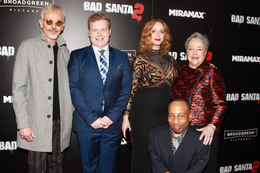 -  New York, NY - 11/15/16 -  The New York Premiere of Broad Green Pictures and Miramax's "Bad Santa 2". the film stars Billy bob Thornton ,Tony Cox Christina Hendricks  and Katey Bates , Bad Santa 2 is in theaters Thanksgiving . - Pictured:  Billy Bob Thornton,Brett Kelly , Christina Hendricks,Kathy Bates and Tony Cox  - Photo by: Dave Allocca/Starpix -Location: AMC Loews Lincoln Sqaure
