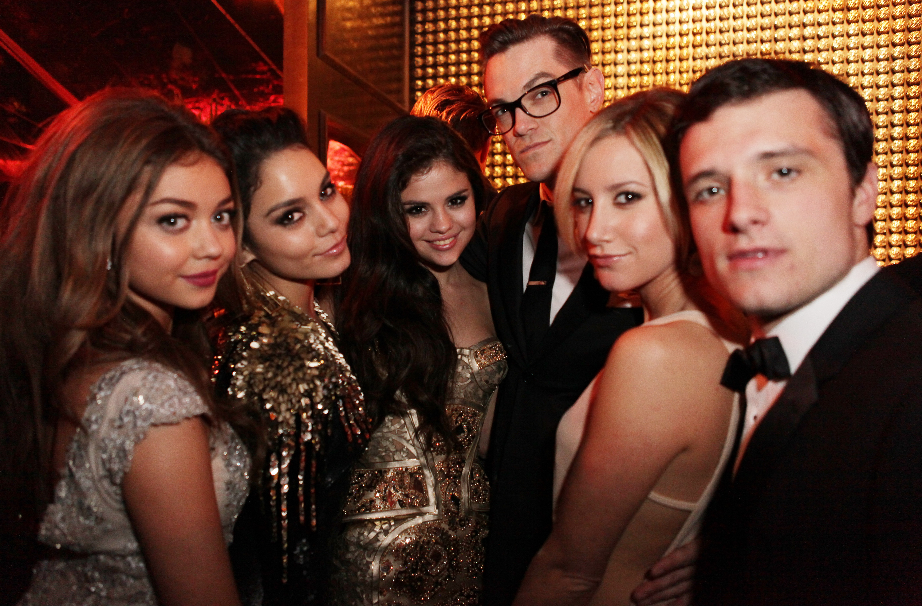 BEVERLY HILLS, CA - JANUARY 13:  Actors Sarah Hyland, Vanessa Hudson, Selena Gomez, Ashley Tisdale and Josh Hutcherson attends the The Weinstein Company's 2013 Golden Globe Awards after party presented by Chopard, HP, Laura Mercier, Lexus, Marie Claire, and Yucaipa Films held at The Old Trader Vic's at The Beverly Hilton Hotel on January 13, 2013 in Beverly Hills, California.  (Photo by Mike Windle/Getty Images for TWC)