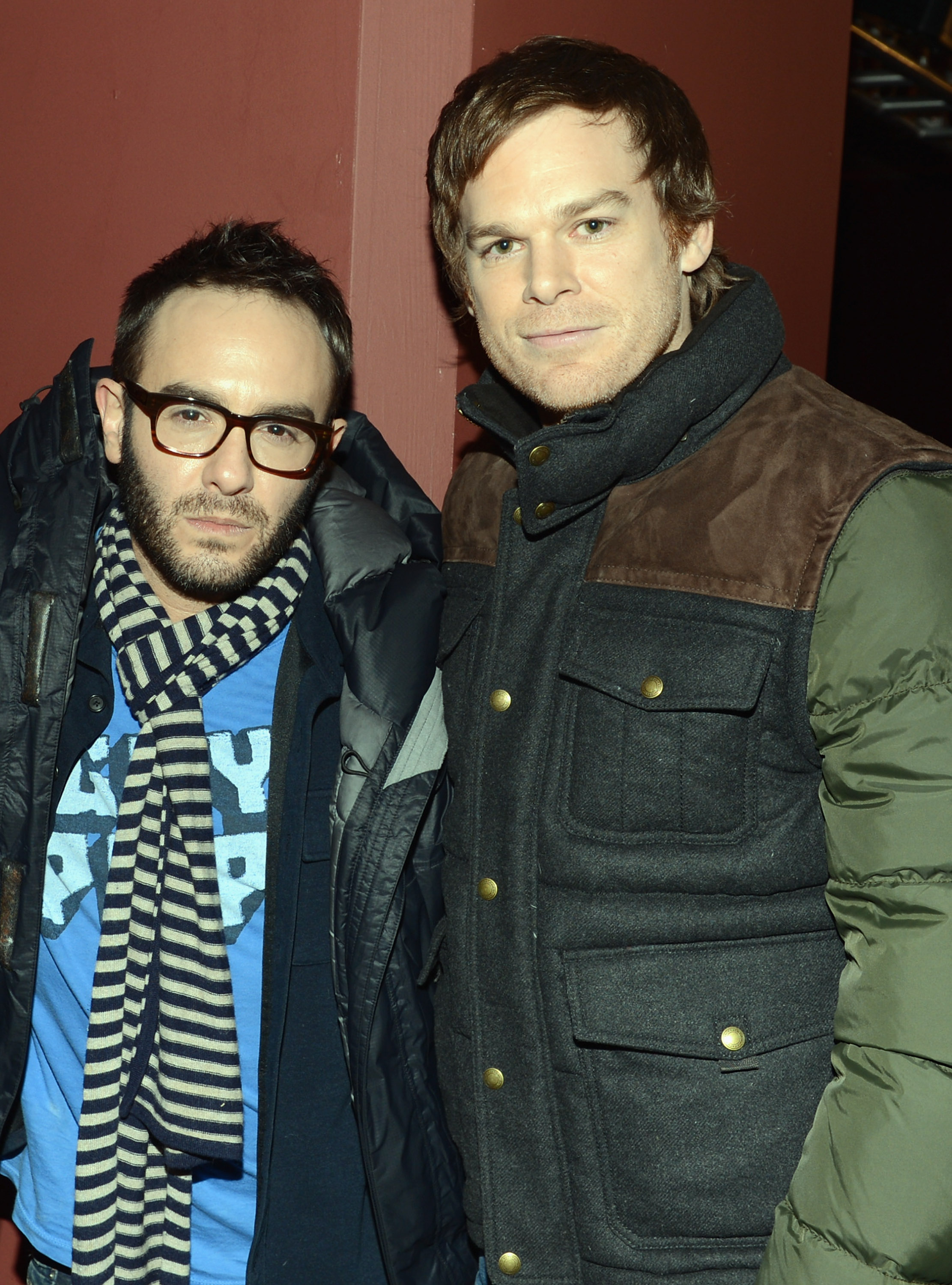 PARK CITY, UT - JANUARY 19:  (L-R) Director John Krokidas and actor Michael C. Hall attend the Stella Artois "Kill Your Darlings" press junket on January 19, 2013 in Park City, Utah.  (Photo by Andrew H. Walker/Getty Images for Stella Artois)
