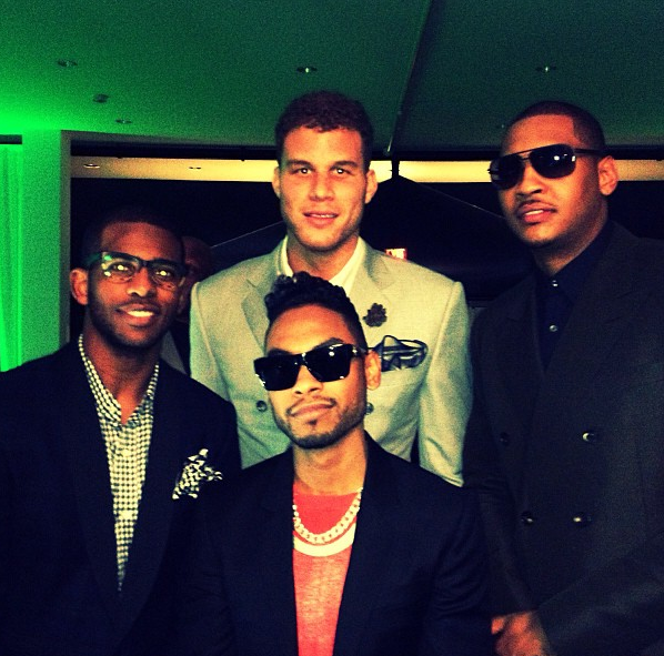 Chris Paul, Blake Griffin, Carmelo Anthony, & Miguel - 