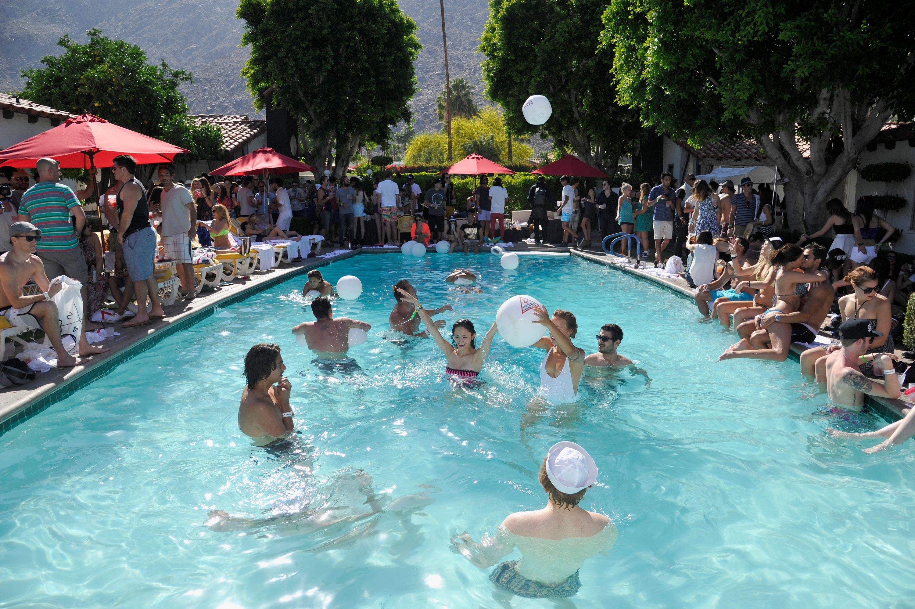 PALM SPRINGS, CA - APRIL 14: A general view at the GUESS Hotel pool party at the Viceroy Palm Springs on April 14, 2013 in Palm Springs, California. (Photo by John Sciulli/Getty Images for GUESS)