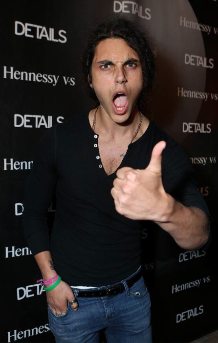 GLEE star Samuel Larsen rocking out at the Hennessy V.S Presents DETAILS @ Midnight event. Photo By Alex Wyman