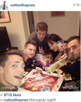 Colton Haynes with friends...