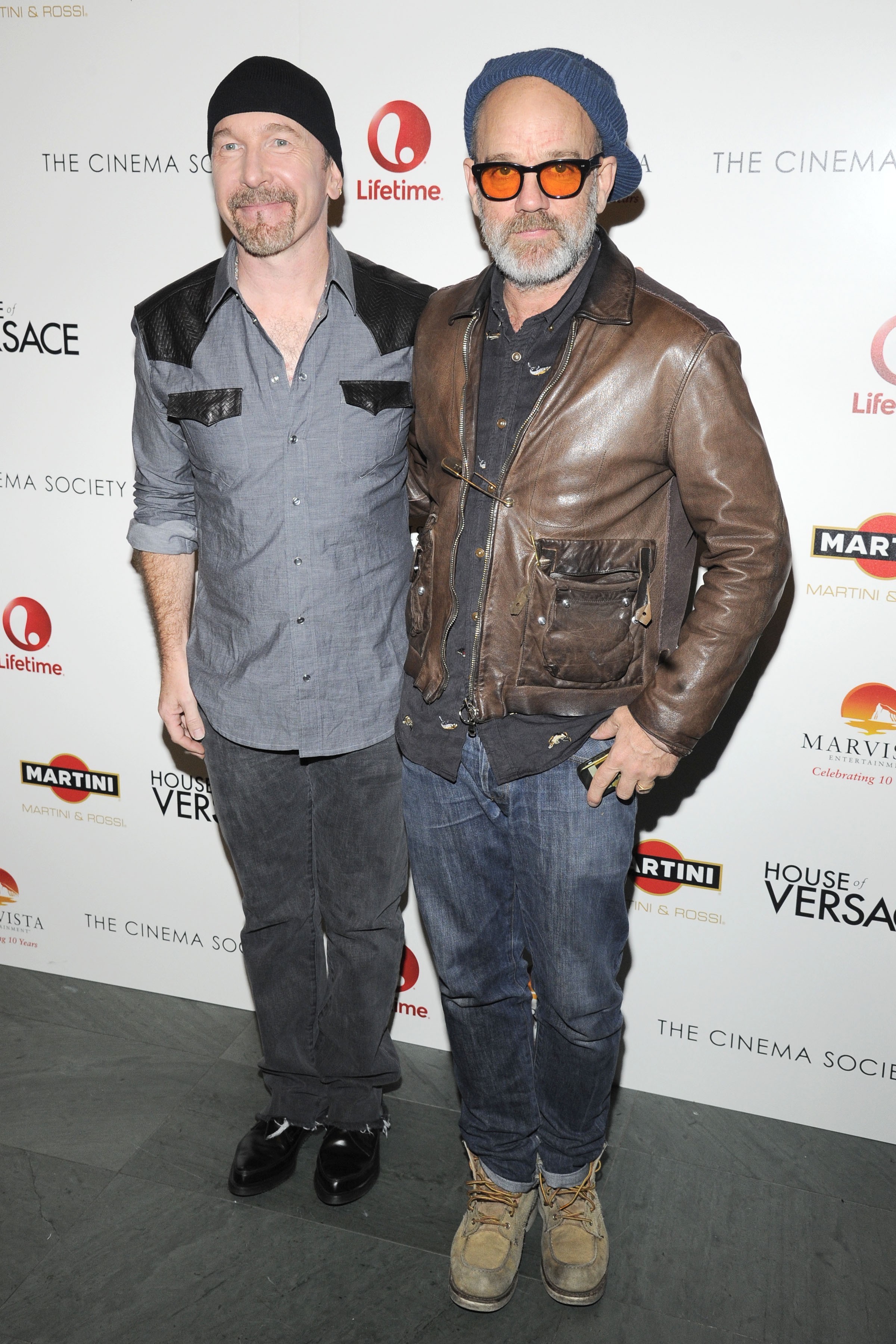 The Edge & Michael Stipe - Marvista Entertainment & Lifetime with The Cinema Society host the after party for "House of Versace"