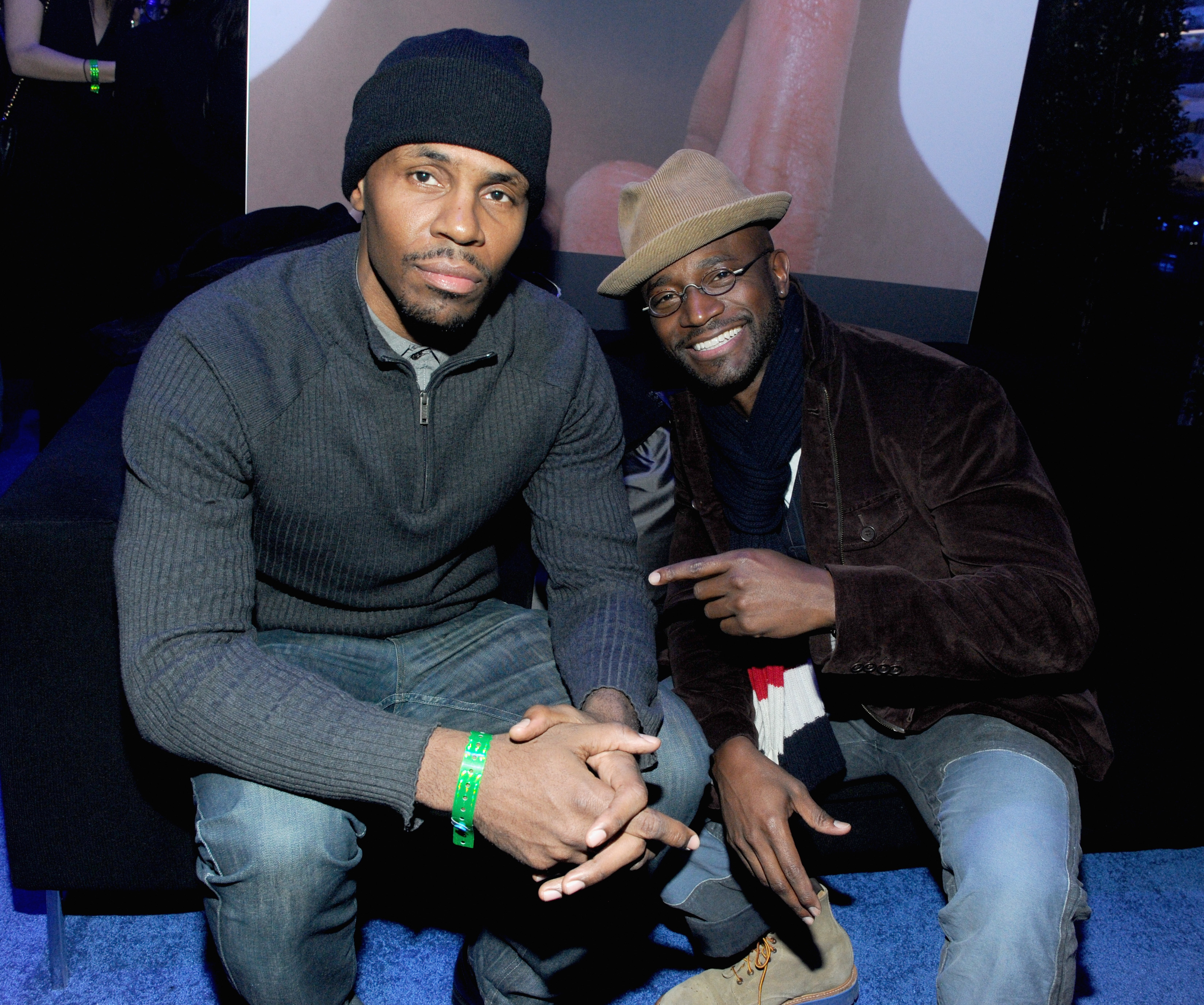 Actor Taye Diggs (R) and guest attend The Playboy Party at The Bud Light Hotel Lounge, on Friday, January 31, 2014 in New York City.  (Photo by Jamie McCarthy/Getty Images for Playboy)