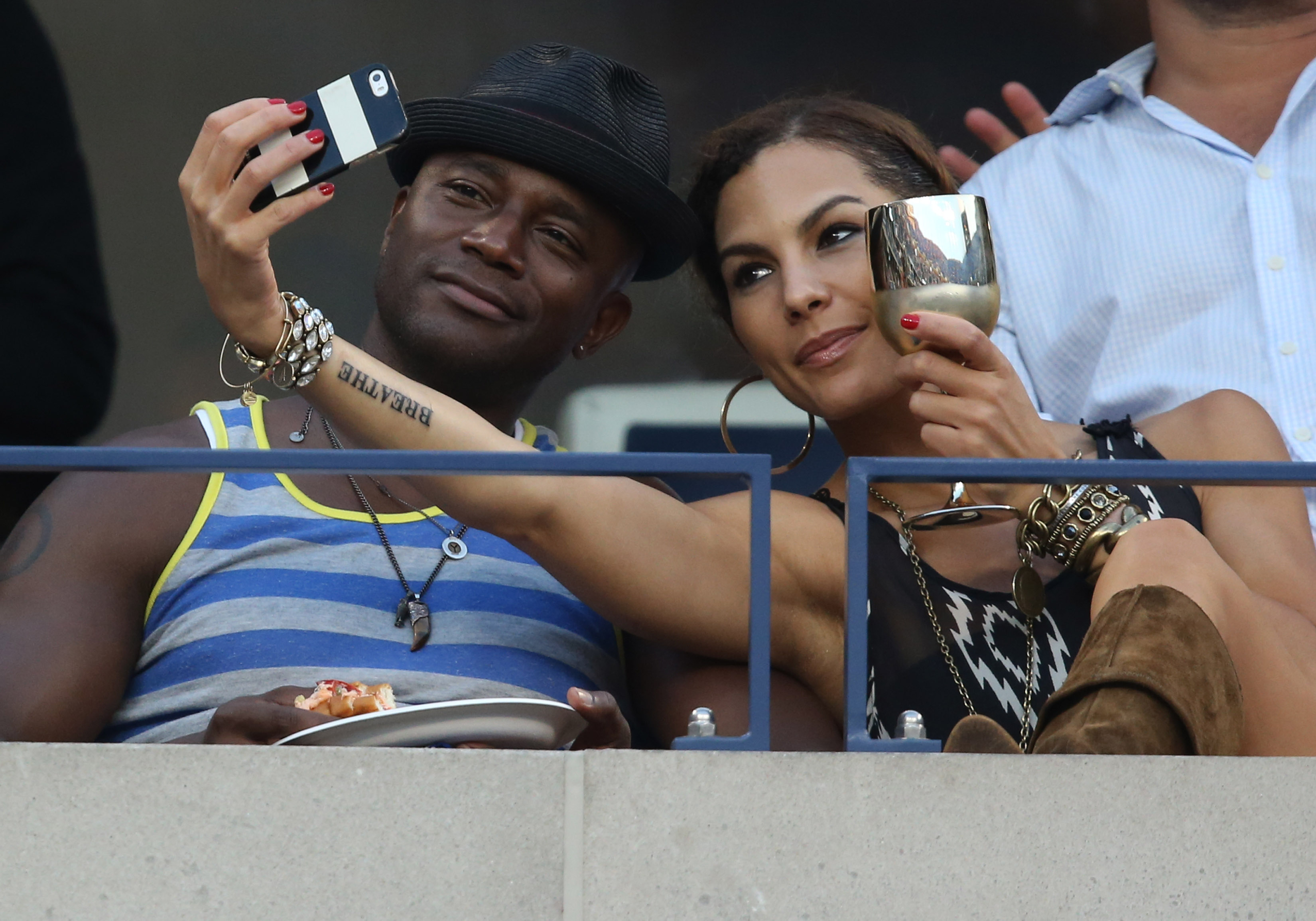 Actor Taye Diggs & new girlfrend  Amanza Smith Brown, US Open Tennis Championships