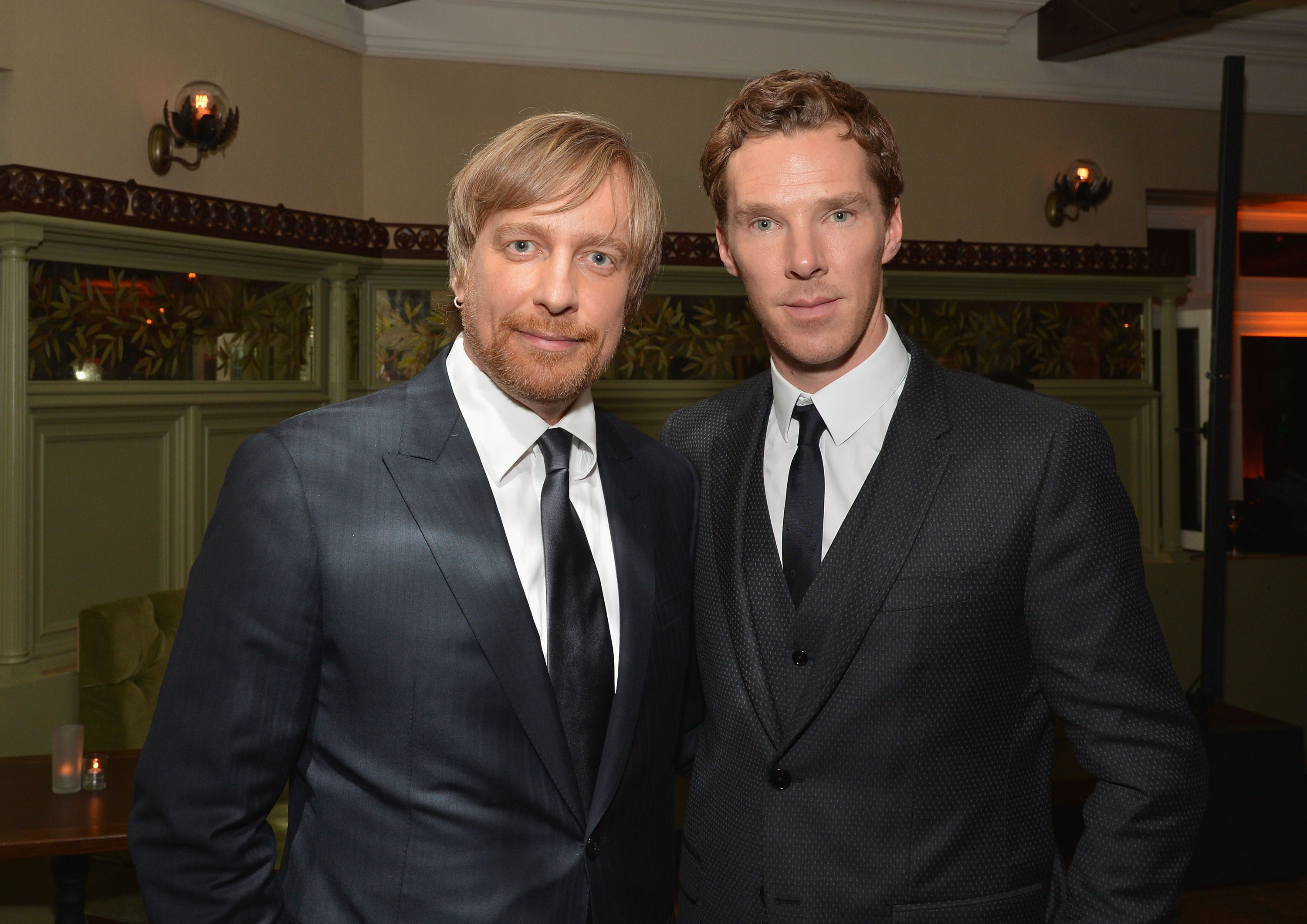 Director Morten Tyldum (L) and actor Benedict Cumberbatch