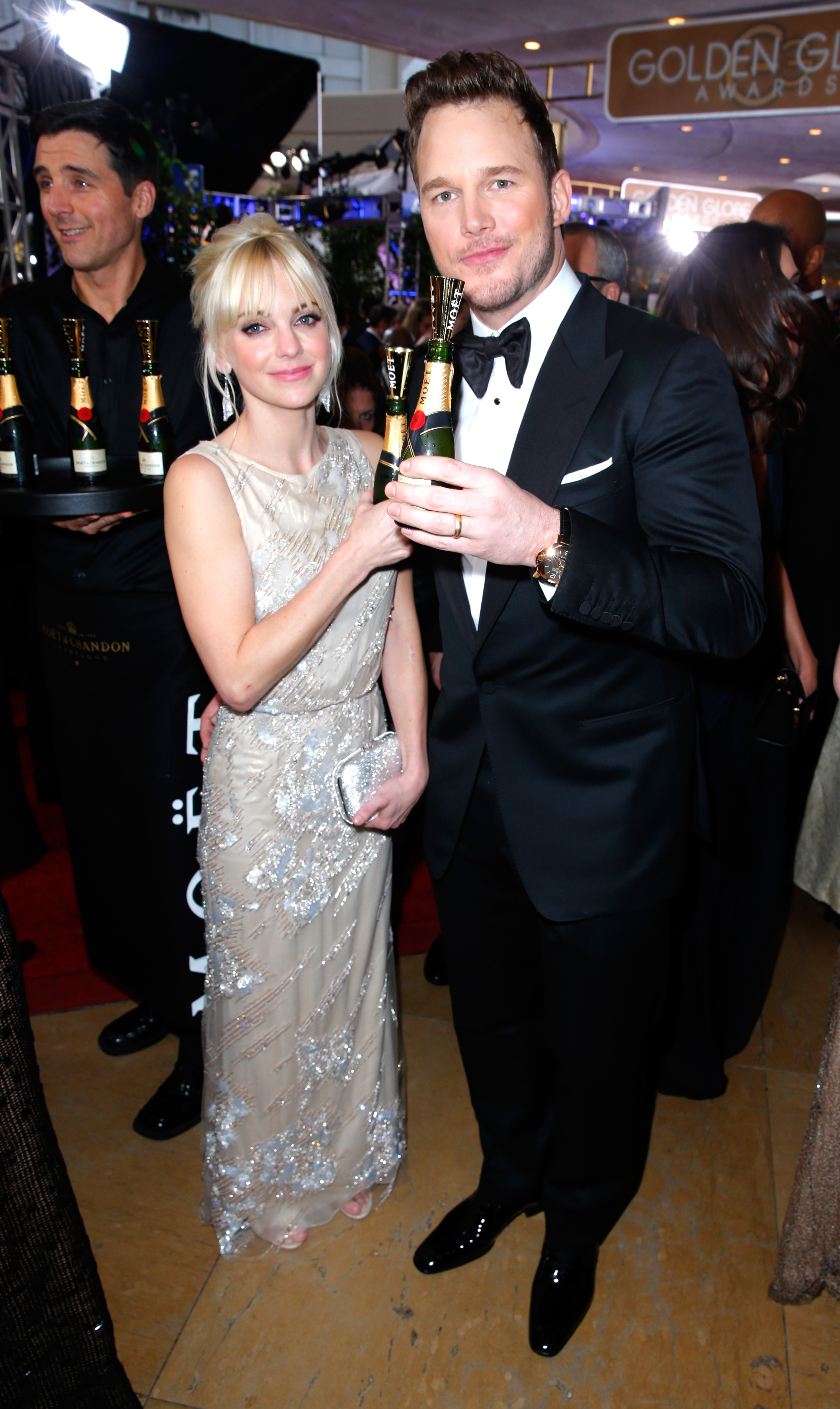 Anna Faris & Chris Pratt - Moet & Chandon At The 72nd Annual Golden Globe Awards - Red Carpet