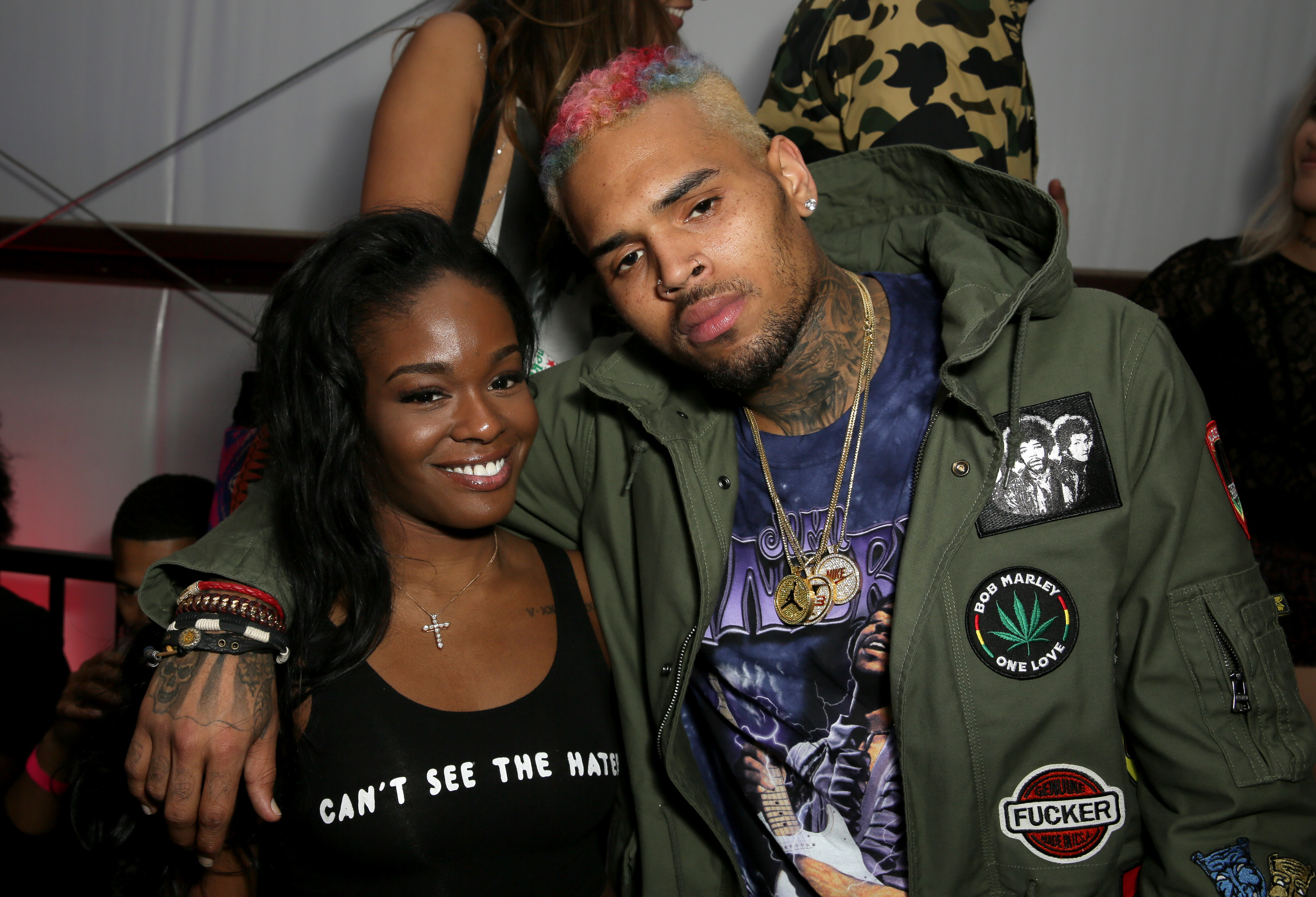 Rapper Azealia Banks and singer Chris Brown attend the NYLON Midnight Garden Party