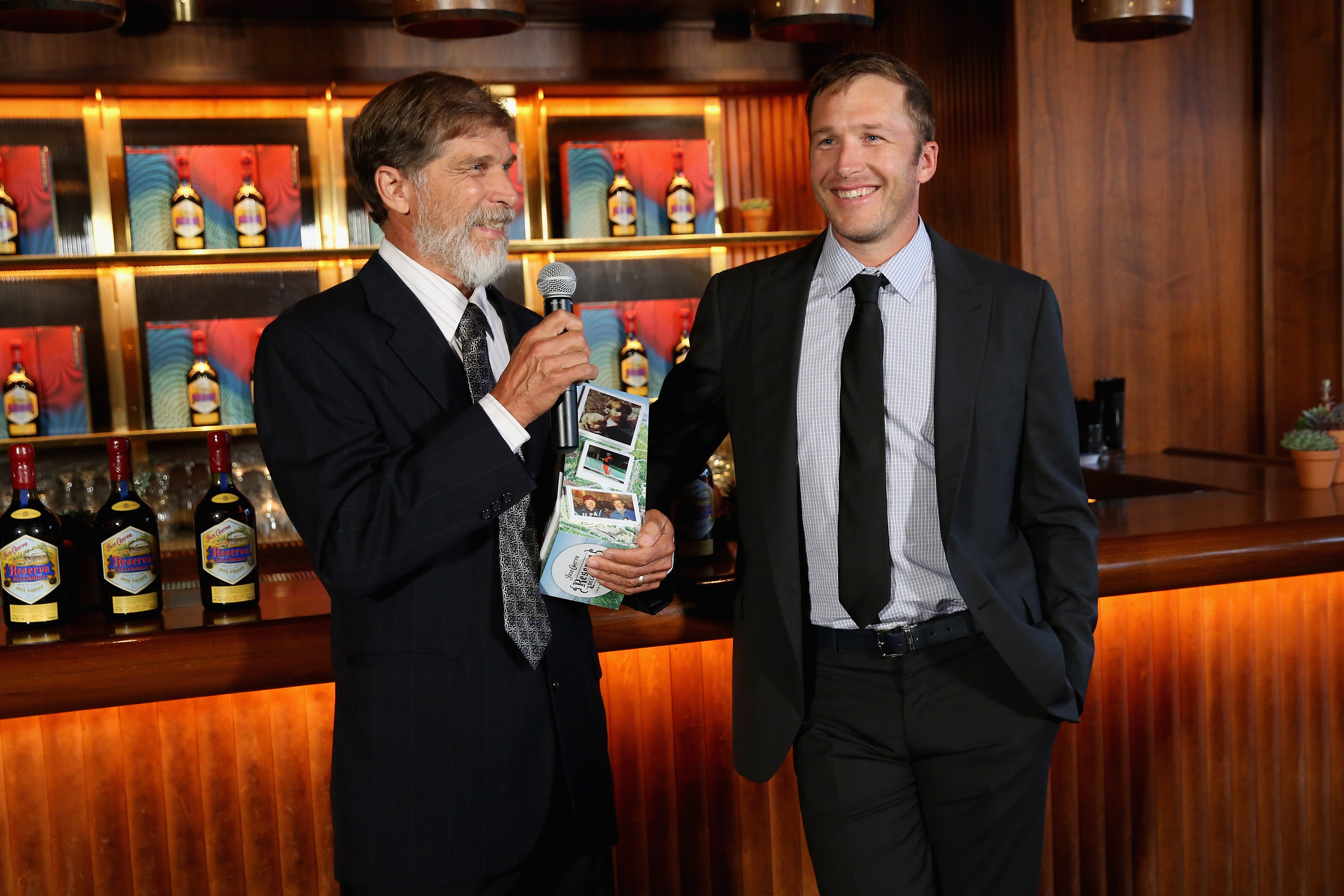 NEW YORK, NY - JUNE 15:  Woody Miller and Gold Medalist Bode Miller celebrate Father's Day with Jose Cuervo's Reserva De La Familia on June 15, 2015 in New York City.  (Photo by Cindy Ord/Getty Images for Jose Cuervo)