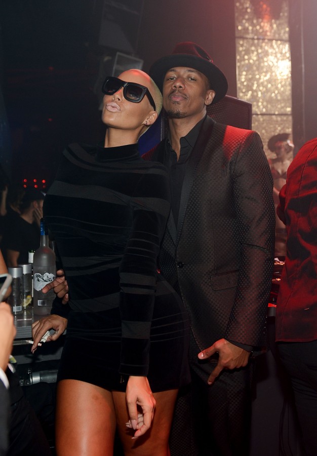 LAS VEGAS, NV - SEPTEMBER 19: Amber Rose and Nick Cannon during the 10th anniversary celebration at TAO Las Vegas at the Venetian Hotel and Casino on September 19, 2015 in Las Vegas, Nevada. (Photo by Denise Truscello/WireImage) *** Local Caption *** Amber Rose; Nick Cannon