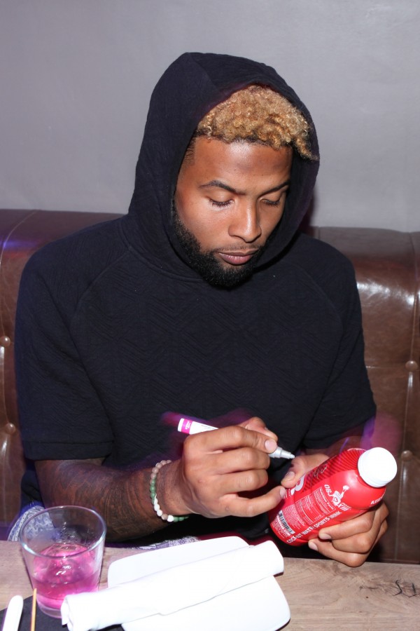 NEW YORK, NY - SEPTEMBER 22:Odell Beckham Jr. pictured at the Catching Odell VIP Premiere Party featuring Odell Beckham Jr. at Bounce Sporting Club in New York City on September 22, 2015. Credit: Diego Corredor/MediaPunch for Roar Beverages and Punzone Vodka