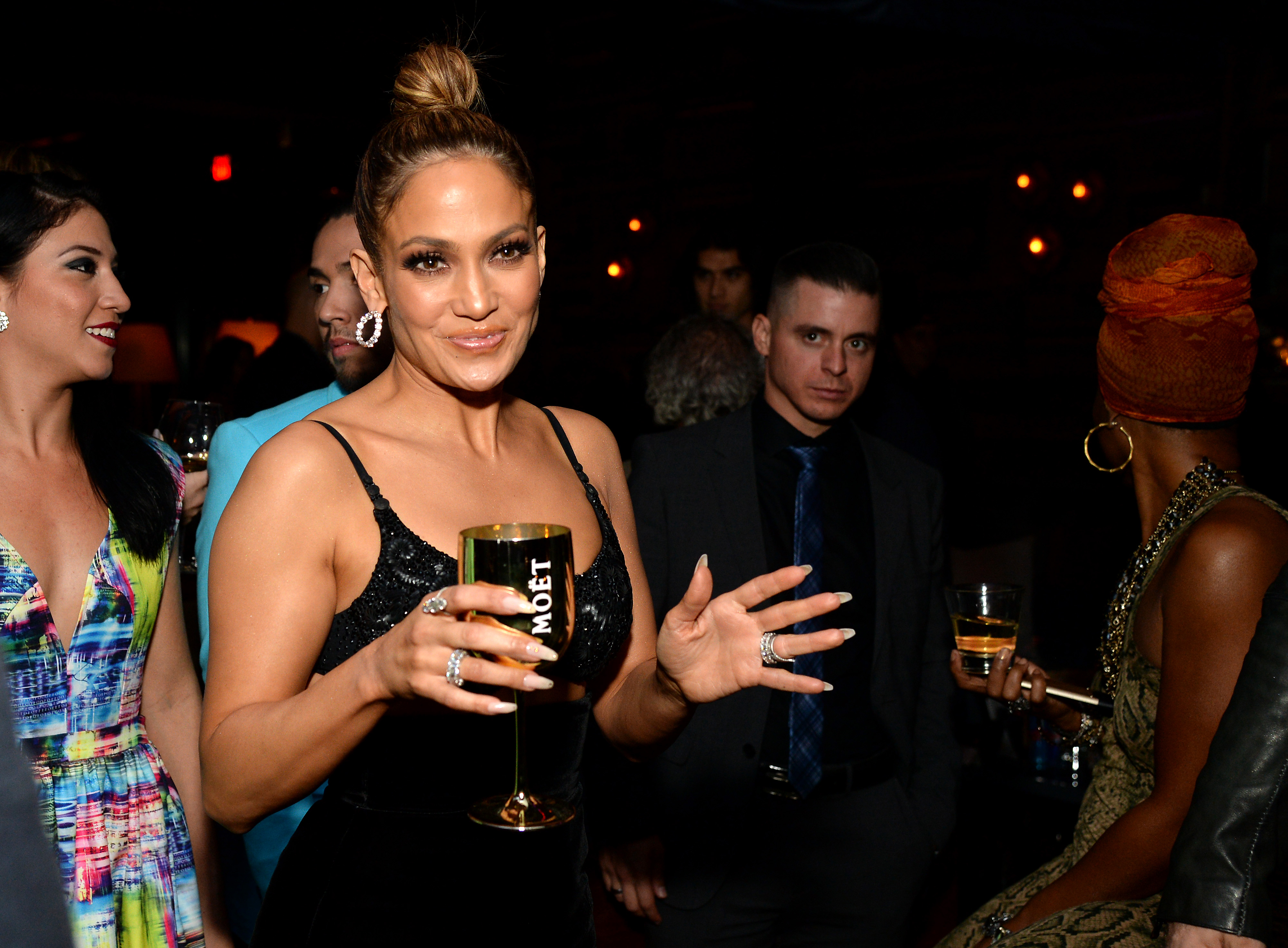 WEST HOLLYWOOD, CA - NOVEMBER 22: Jennifer Lopez attends the Moet & Chandon AMA After Party with Jennifer Lopez at HYDE Sunset: Kitchen + Cocktails on November 22, 2015 in West Hollywood, California. (Photo by Michael Kovac/Getty Images for Moet & Chandon)
