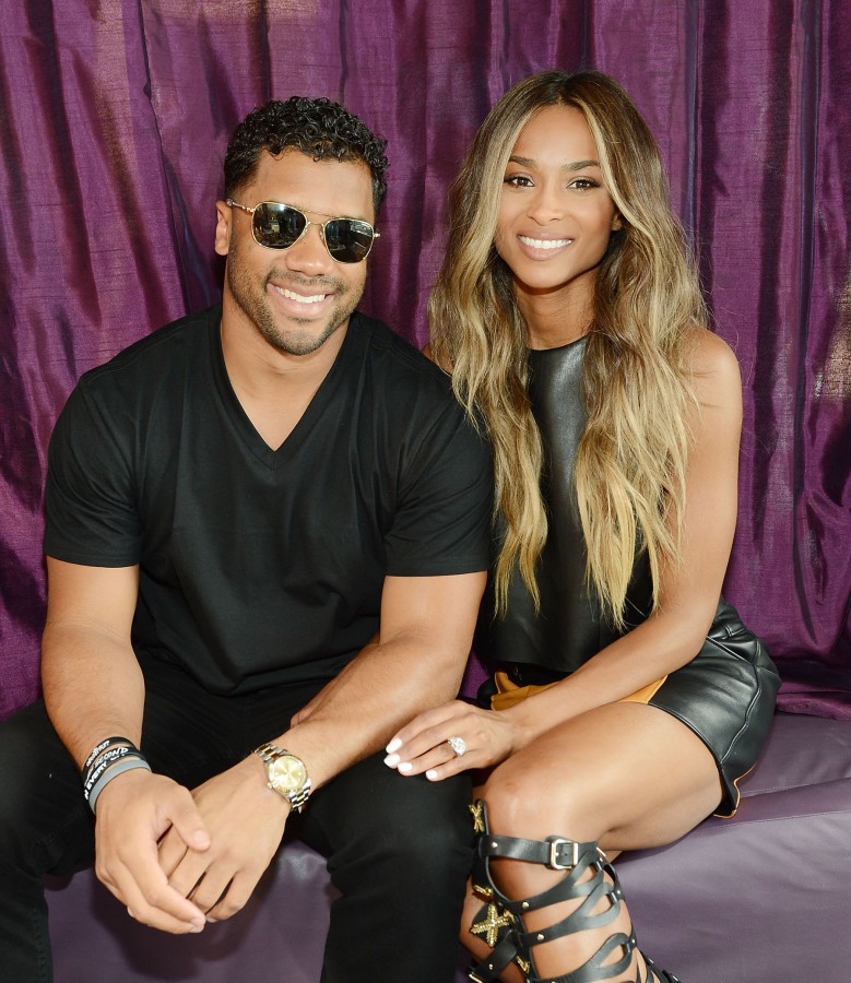 LAS VEGAS, NV - MARCH 19: Russell Wilson and Ciara attend the season grand opening of Marquee Dayclub at the Cosmopolitain on March 19, 2016 in Las Vegas, Nevada. (Photo by Denise Truscello/WireImage) *** Local Caption *** Russell Wilson; Ciara