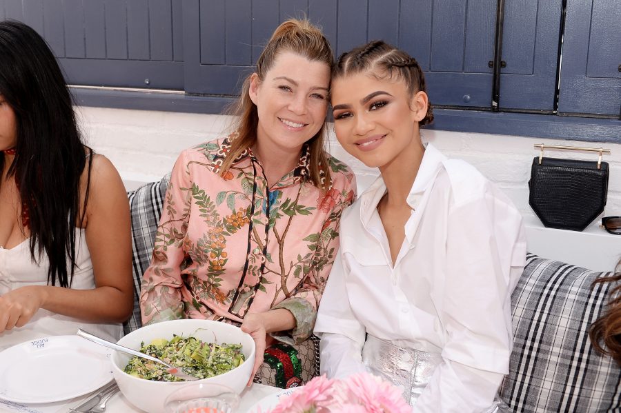 "WEST HOLLYWOOD, CA - APRIL 20: Ellen Pompeo and Zendaya attend Glamour's Game Changers Lunch hosted by Editor-in-Chief Cindi Leive & Zendaya at AU FUDGE on April 20, 2016 in West Hollywood, California. (Photo by Stefanie Keenan/Getty Images for Glamour)"
