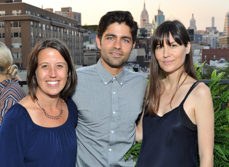 L-R: Lonely Whales Foundation Exec Dir Dune Ives, actor Adrian Grenier and Lucy Sumner attend the Summer Sunset Dinner benefitting the Lonely Whale Foundation in New York, NY on July 20, 2016. (Photo by Stephen Smith)