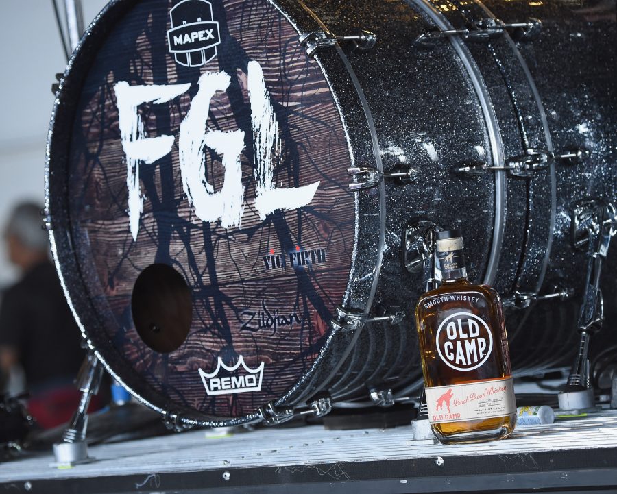 HOLMDEL, NJ - AUGUST 04: A view of Old Camp with the drum of Florida Georgia Line as they launch their Old Camp Peach Pecan Whiskey on August 4, 2016 in Holmdel City. (Photo by Rick Diamond/Getty Images for Old Camp Peach Pecan Whiskey )