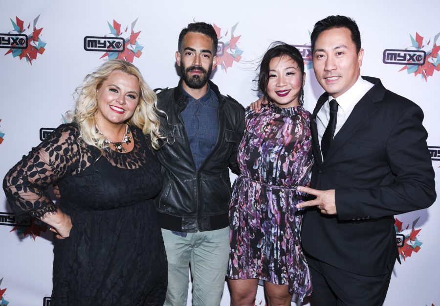 LOS ANGELES, CA - SEPTEMBER 22: (L-R) Actress Ajay Rochester, German Legarreta, Becky Wu and David Kang at MYX TV presents Cast Me! on September 22, 2016 in Los Angeles, California. (Photo by Michael Bezjian/WireImage)