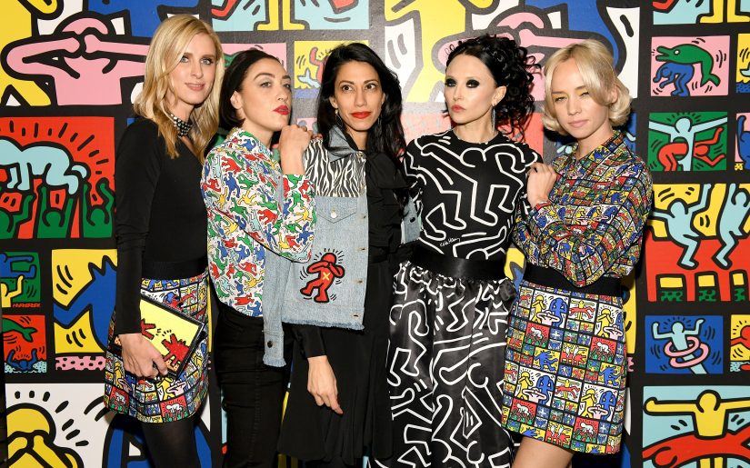 NEW YORK, NY - NOVEMBER 13:  Nicky Hilton Rothschild, Mia Moretti, Huma Abedin, Stacey Bendet and Margot attend the Launch Of Keith Haring x alice + olivia at Highline Stages on November 13, 2018 in New York City.  (Photo by Craig Barritt/Getty Images for alice + olivia by Stacey Bendet)