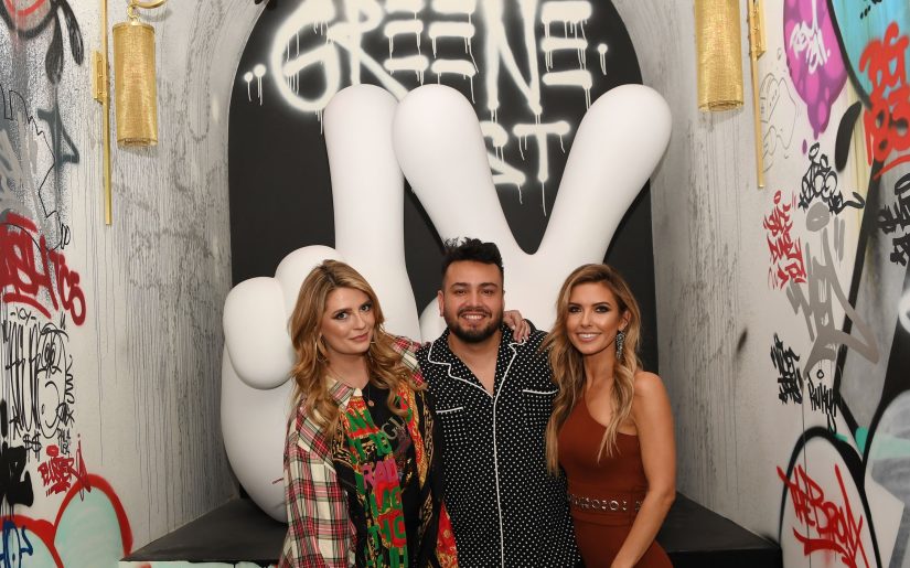 LAS VEGAS, NV - APRIL 05:  Mischa Barton, Frankie Delgado and Audrina Patridge arrive at the grand opening celebration of Greene St. Kitchen at the Palms Casino Resort on April 5, 2019 in Las Vegas, Nevada.  (Photo by Denise Truscello/Getty Images for Palms Casino Resort)