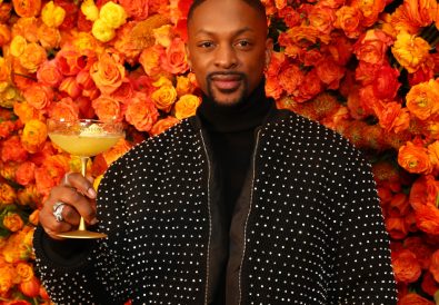 BEVERLY HILLS, CALIFORNIA - DECEMBER 16: Laquan Smith poses with the signature cocktail "The Moet Golden Hour" at the 77th Annual Golden Globe Awards Show Menu Unveiling at The Beverly Hilton Hotel on December 16, 2019 in Beverly Hills, California. (Photo by Joe Scarnici/Getty Images for Moët & Chandon)