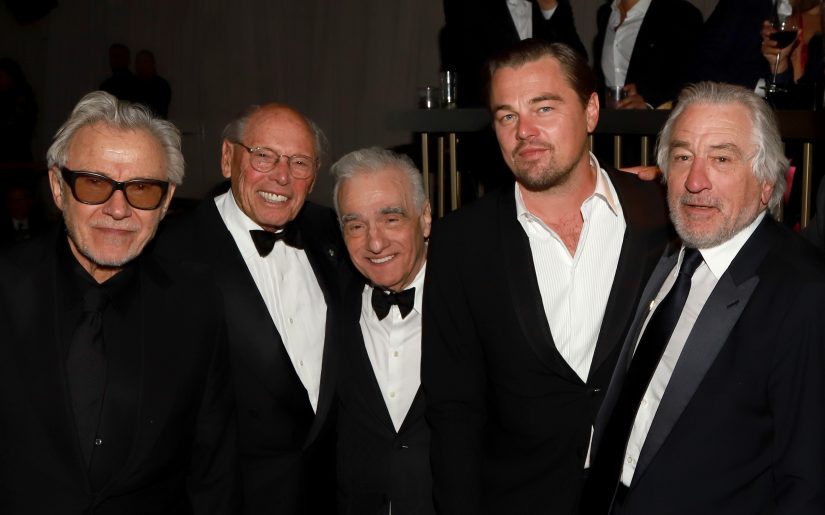 LOS ANGELES, CALIFORNIA - JANUARY 05: (L-R) Harvey Keitel, Irwin Winkler, Martin Scorsese, Leonardo DiCaprio, and Robert De Niro attend the Netflix 2020 Golden Globes After Party on January 05, 2020 in Los Angeles, California. (Photo by Arnold Turner/Getty Images for Netflix)