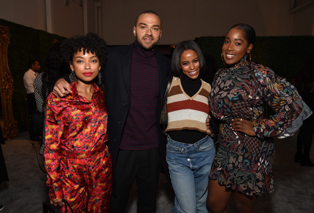 WEST HOLLYWOOD, CALIFORNIA - FEBRUARY 06: (L-R) Logan Browning, Jesse Williams, Taylour Paige and Ashley Blaine Featherson attend Grey Goose Toasts To A Year Of Victorious Filmmaking at The MACRO Pre-Oscars Party at Fig & Olive on February 06, 2020 in West Hollywood, California. (Photo by Michael Kovac/Getty Images for Grey Goose)